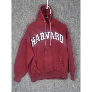 VTG Harvard Hoodie Authentic Life‎ Apparel Pullover Mens Size L College Maroon